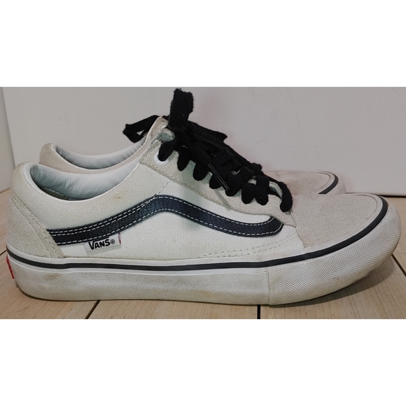 Vans Old Skool Pro Marshmallow and Black Sneakers - Picture 6 of 8